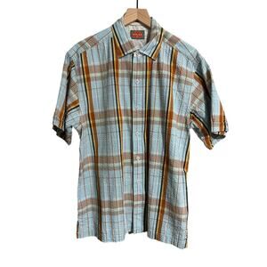 Tommy Bahama Seersucker Plaid Button Down Large